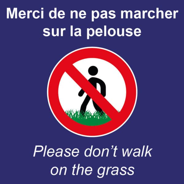 Panneau “Merci de ne pas marcher sur la pelouse” - bleu