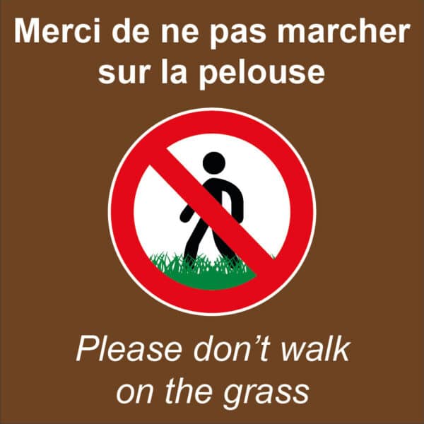 Panneau “Merci de ne pas marcher sur la pelouse” - marron