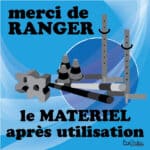 Panneau "Ranger le matériel après utilisation" - Bleu