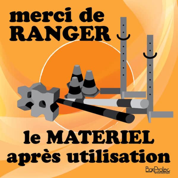 Panneau "Ranger le matériel après utilisation" - Orange