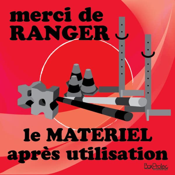 Panneau "Ranger le matériel après utilisation" - Rouge