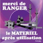 Panneau "Ranger le matériel après utilisation" - Violet