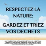 Panneau "Respectez la nature" - Plage