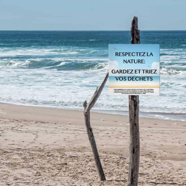 Panneau "Respectez la nature" - Plage
