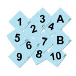 Numéros et lettres de cross fond bleu