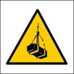 Panneau "Attention charge suspendue" - carré