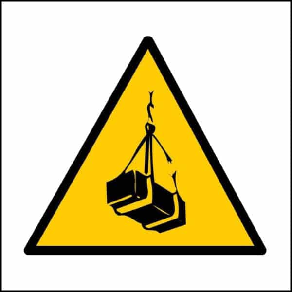 Panneau "Attention charge suspendue" - carré