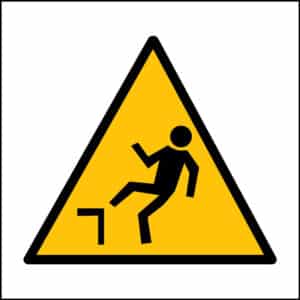 Panneau "Danger dénivellation" - carré