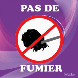 Panneau "Pas de fumier" - violet
