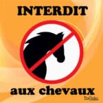 Panneau "Interdit aux chevaux" - orange