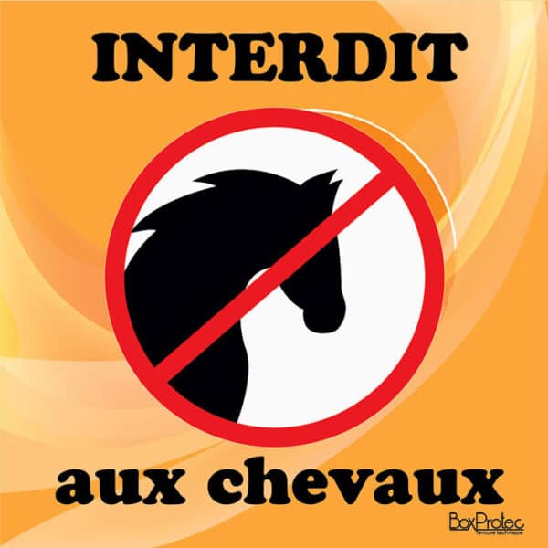 Panneau "Interdit aux chevaux" - orange