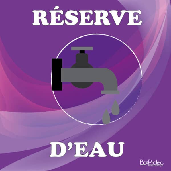 Panneau "Réserve d'eau" - violet