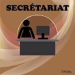 Panneau "Secrétariat" - Marron