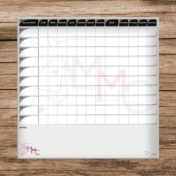 Planning 100% personnalisable Planning 100% personnalisable