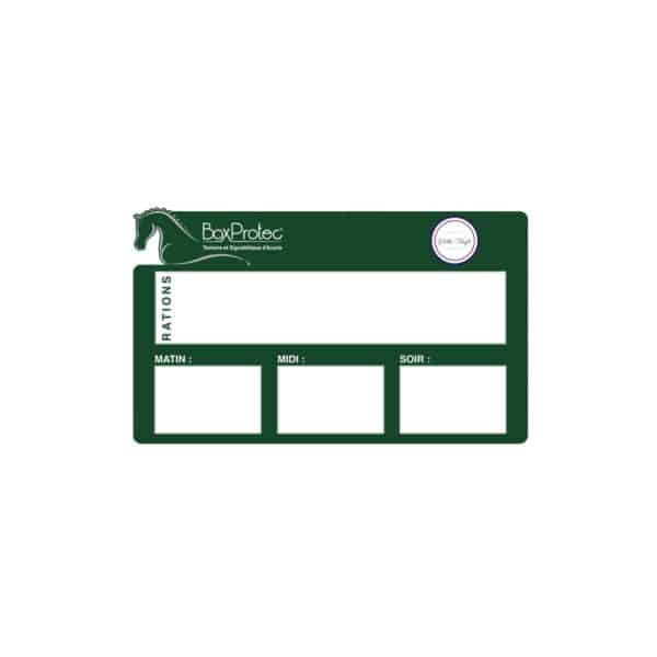 Plaque de ration personnalisée avec votre logo - Vert