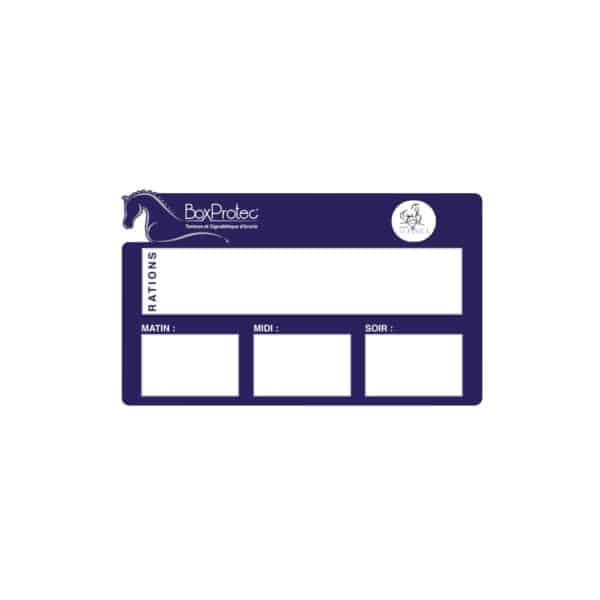 Plaque de ration personnalisée avec votre logo - Bleu