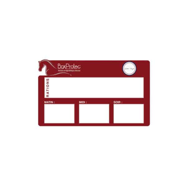 Plaque de ration personnalisée avec votre logo - Rouge