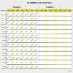 Planning de paddock - Jaune