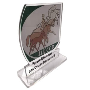 Trophée en plexiglass avec personnalisation en ligne