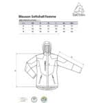 Guide taille blouson Softshell - Femme