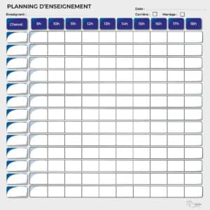 Planning d'enseignement journalier - Bleu
