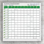 Planning d'enseignement journalier - Vert
