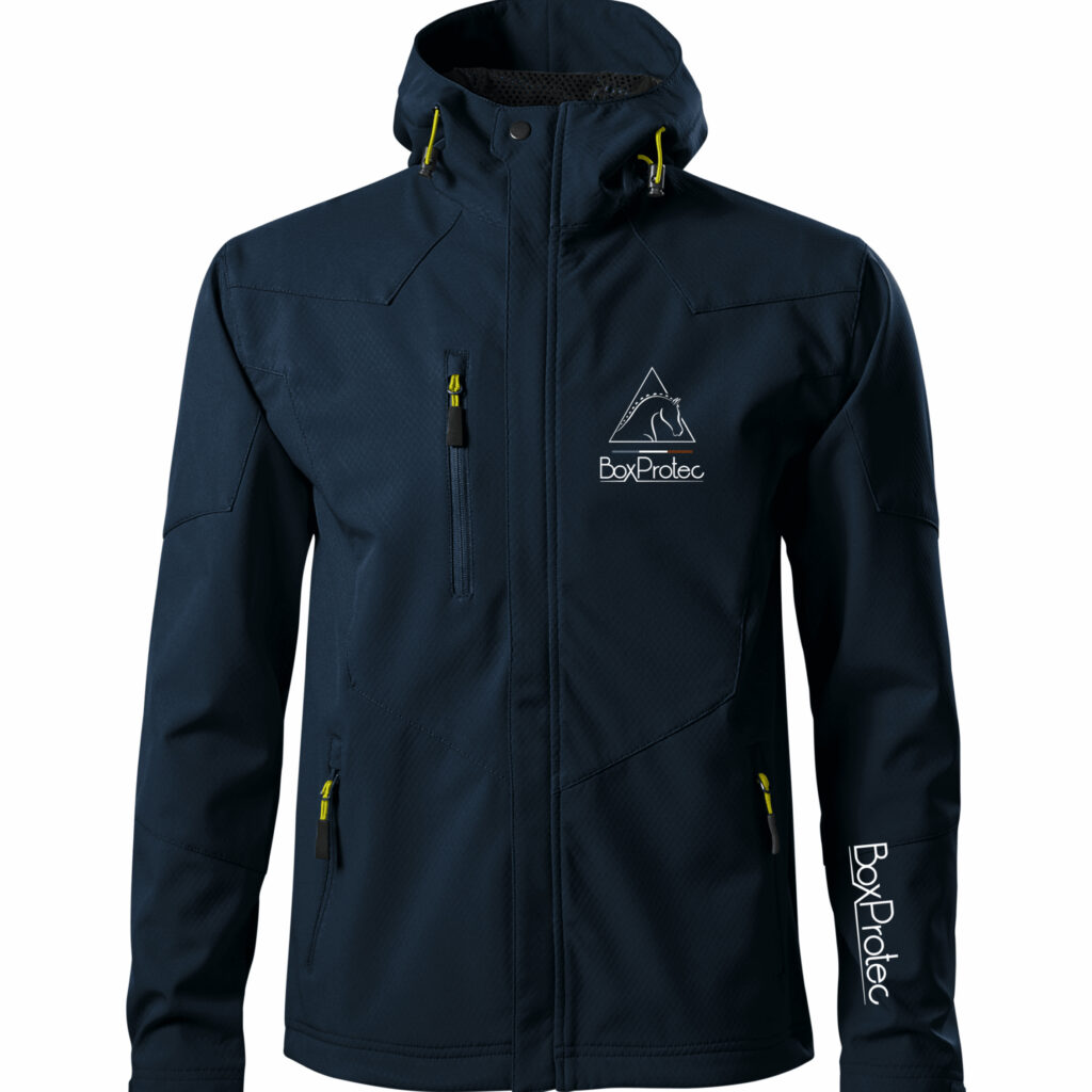Blouson Softshell BoxProtec - Homme - Bleu Marine
