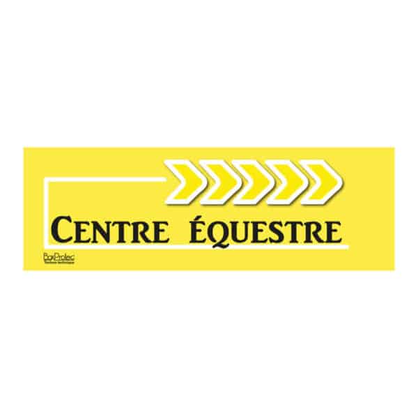 Flèche "Centre Équestre" - jaune - droite Flèche "Centre Équestre" - jaune - droite