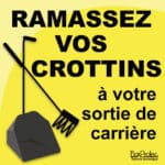 Panneau "Ramassez vos crottins à votre sortie de carrière" - jaune