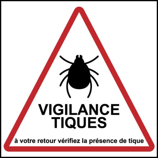 Panneau "Vigilance tiques" - carré Panneau "Vigilance tiques" - carré