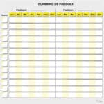 Planning de paddock - Jaune