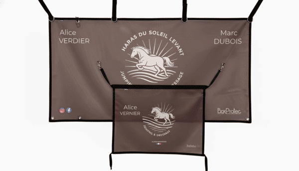 Pack tenture et porte de box personnalisées BoxProtec – ensemble complet pour concours équestre