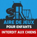 Panneau "Aire de Jeux Enfants - Interdit aux Chiens" en bleu
