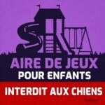 "Aire de Jeux Enfants - Interdit aux Chiens" version violette